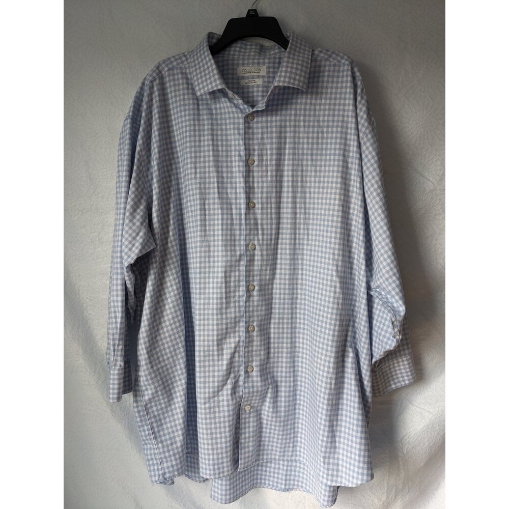 Collection by MICHAEL STRAHAN Wrinkle Free Stretch Long Sleeve Shirt Big 20 34/3